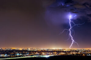 lightning bolt strikes during storm
