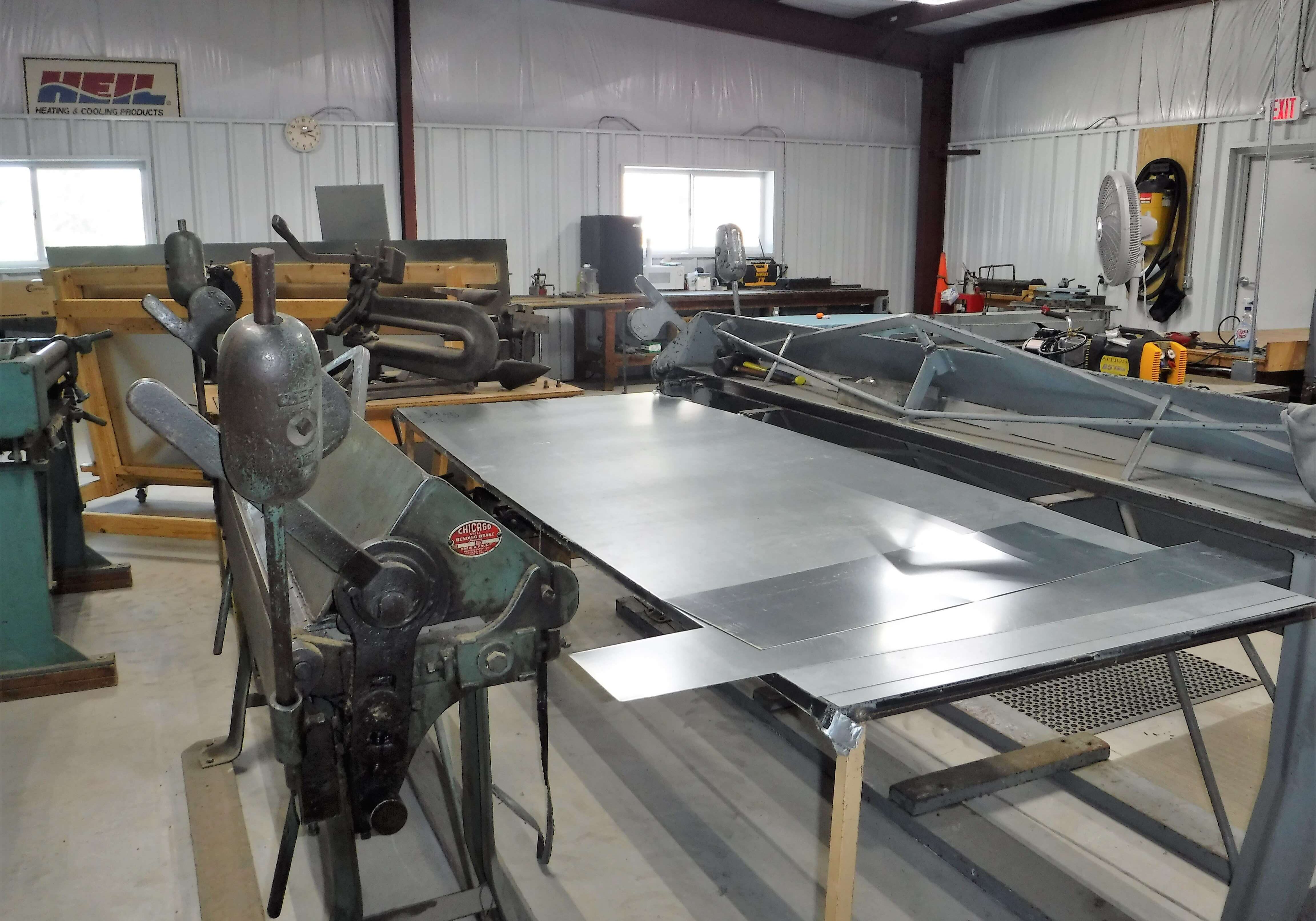 interior of boelcke's southwest michigan sheet metal shop